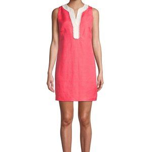 Eliza J Petite Sleeveless Linen-blend Pom Pom Shift Dress